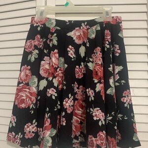 Floral Black and Pink Women's Short Skirt